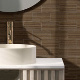 Luxury Walnut  Wood Grain Wallpaper for Bathroom